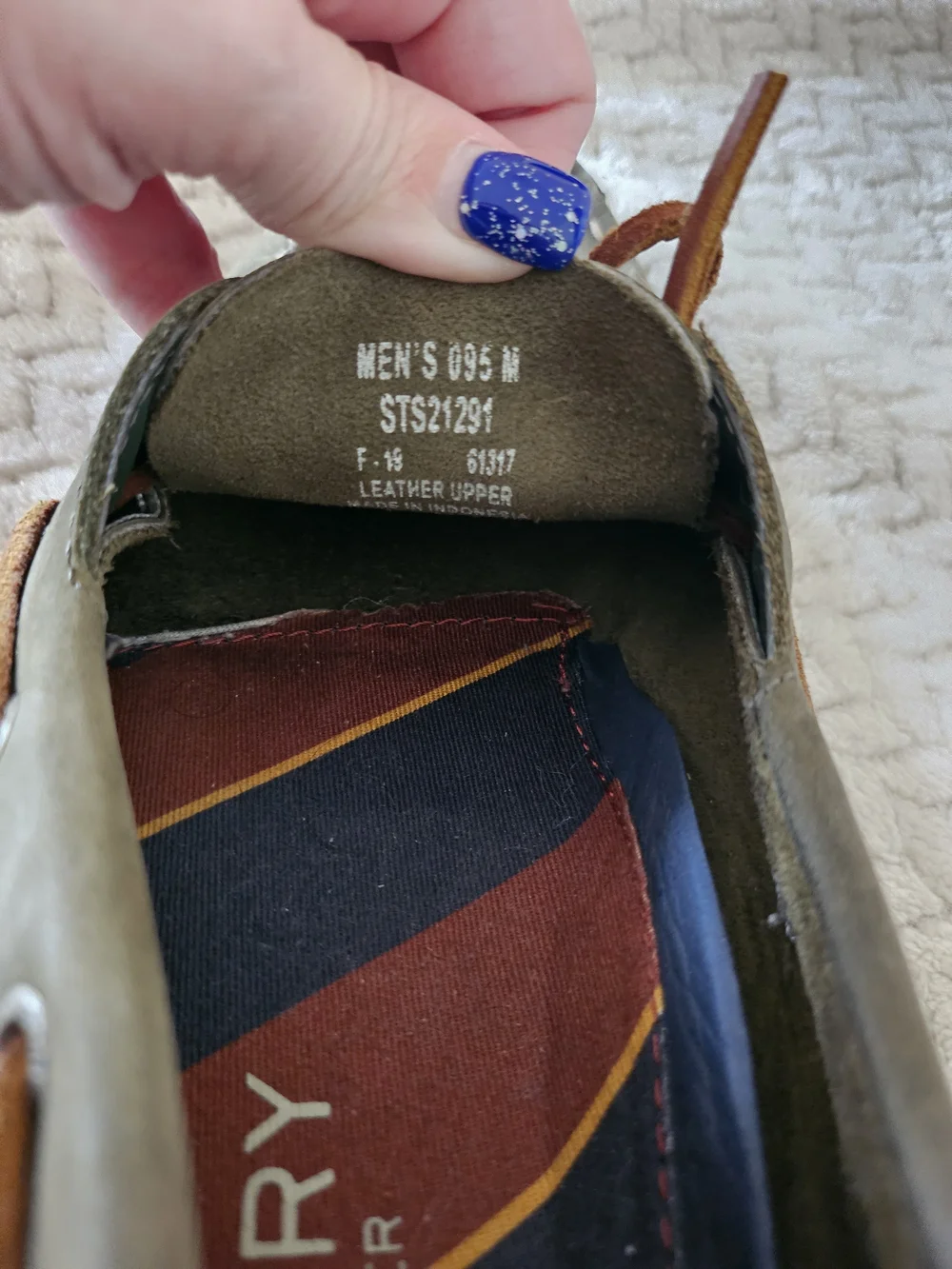 Sperry Olive Green Suede Moc Toe Boat Shoes